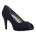 thumbnail image 1 of BANDOLINO Womens Navy 1/2" Hidden Platform Rainaa Stiletto Slip On Dress Pumps 8.5 W, 1 of 6
