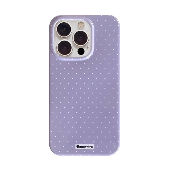 BANDOVA Cute Polka Dot Case Compatible with iPhone 16 Pro, Slim Glossy TPU Aesthetic Cover for Women & Girls, Purple