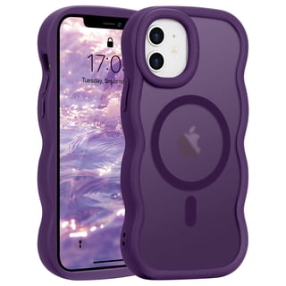 BANDOVA Magnetic Wavy Case Compatible with iPhone 12 / 12 Pro, Translucent Matte Back, 10FT Shockproof Drop Protection Cover, Purple