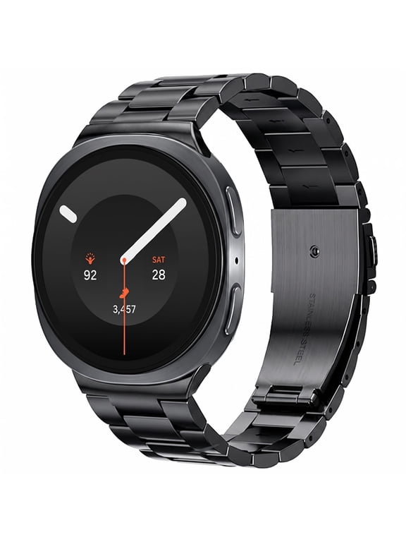 No Gap Stainless Steel Metal Band Compatible with Samsung Galaxy Watch 9 / 8 (40mm 44mm) & 8 Classic (46mm), Business Strap,Black