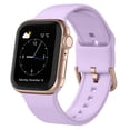 thumbnail image 1 of BANDOVA Silicone Sport Band Compatible with Apple Watch 44/45/46/49/42mm(Series 3/2/1), Waterproof Strap with Classic Buckle for Women Men, Lavender, 1 of 7