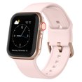 thumbnail image 1 of BANDOVA Silicone Sport Band Compatible with Apple Watch 44/45/46/49/42mm(Series 3/2/1), Waterproof Strap with Classic Buckle for Women Men, PinkSand, 1 of 7