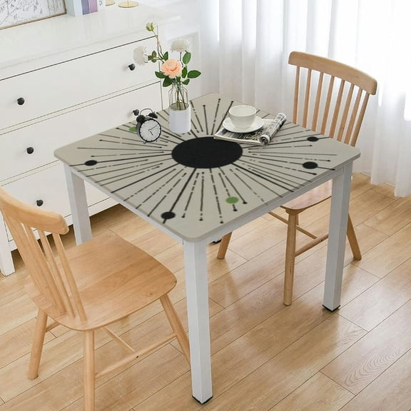 BANET 1950'S Square Dining Wipeable Table Cloth Cover for Holiday Home Picnic Party Wedding Buffet Parties Camping white
