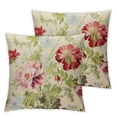 thumbnail image 1 of BANET   2-Piece Pillowcase Set,  Floral Print, Pink, Beige 18x18in, 1 of 7