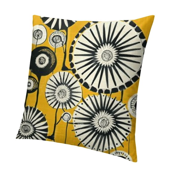 BANET Abstract Cartoon Flower , Decorative Cushion Cover (Cartoon Flower) White