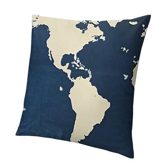 BANET Abstract Cartoon Flower Pillow Cases,Decorative Cushion Cover (Geography Theme) White