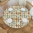 thumbnail image 1 of BANET Abstract Fitted Round Table Cloth, Rounded Lines Geometric Colorful Pattern Print Elastic Edged Polyester Table Cover, Fits Round Table , Protection for Your Table 31"-35, 1 of 8