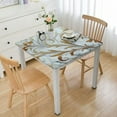 Abstract Marble Fitted Square Tablecloth with Elastic Edges
