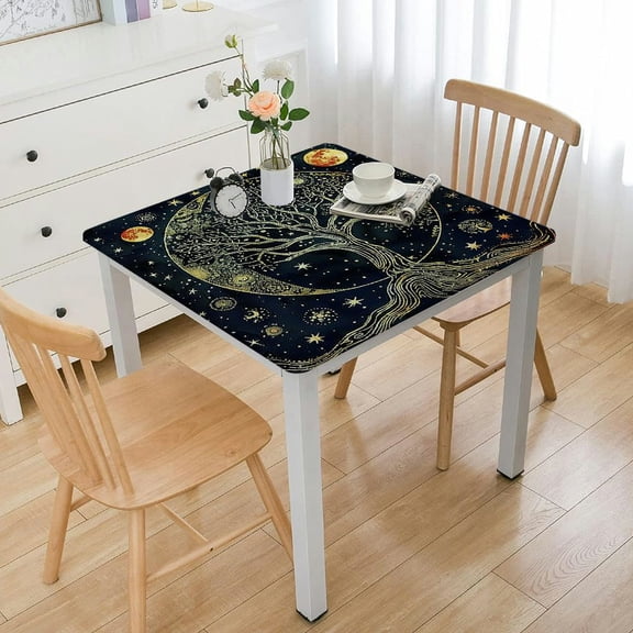 BANET Altar Cloth Tablecloth Celtic Trees Spi Cloth for Sacred Places, Cotton Square Tarot Table Cover White