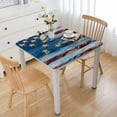 thumbnail image 1 of BANET American Flag Fitted Tablecloths Square, Elastic Edge Home Decor Table Cover, Dust &amp; Oil Proof Washable Polyester Tablecloth for Family Cafe Party, Fits Square Table White, 1 of 7