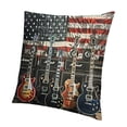 thumbnail image 1 of BANET  American Flag Throw Pillow Cushion Cover, Black and Us Bass Guitar Electronic Rock Music Theme Digital Graphic Work, Decorative Square Accent Pillow Case 20x20in, 1 of 5