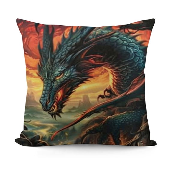 BANET Animal Decor Dragon Throw Pillow Cover Dragon Pillow Covers Pillow Cases Cushion Cover for Living Room Couch Sofa Men/Boy Gift 22x22in