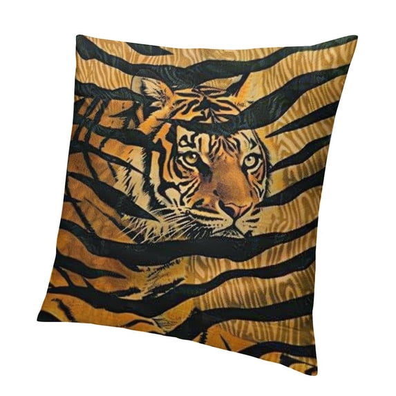 BANET Animal Skin Throw Pillow Cover Black Yellow Orange Brown Decorative Pillow Cases Square Cushion Cover for Home Bed Sofa Couch 24x24in