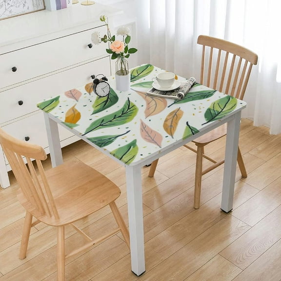 BANET Autumn Pattern Square Tablecloth,Stain Wrinkle Resistant Reusable Washable Print,for Kitchen Indoor Outdoor Events Party Decor(Multicolor) white