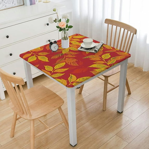 BANET Autumn Square Tablecloth,Stain Wrinkle Resistant Reusable Washable ,for Kitchen Indoor Outdoor Events Party Decor white