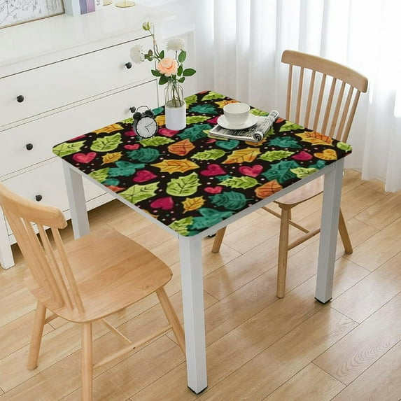 BANET Autumn Theme Square Tablecloth,Stain Wrinkle Resistant Reusable Washable Print,for Kitchen Outdoor Picnic Party Patio Wedding Family(Multicolor) white