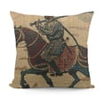 thumbnail image 1 of BANET Bayeux Horseriders French Tapestry | Decorative Cushion Case with Viscose &amp; Polyester | for Living Room 18x18in, 1 of 5
