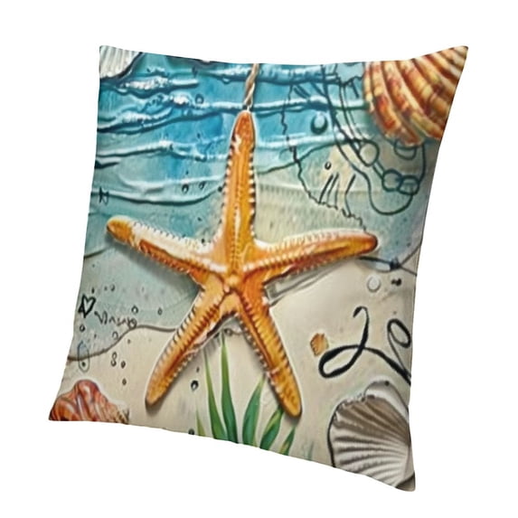 BANET Beach Coastal Decorative Throw Pillow Cover, Truck Porch Outdoor Home Decor, Sea Ocean Seasonal Couch Cushion Case White