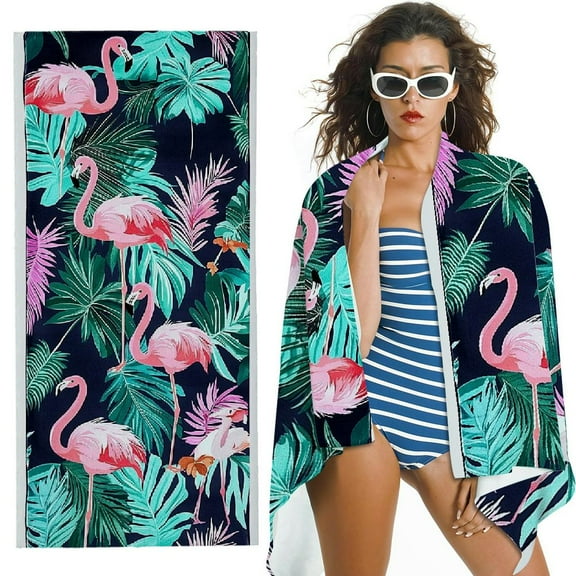 BANET Beach Towel in Pool Swimming Towels for Adults Blanket lCruise Vacation Stuff Chair Cover Flamingo 30x60in