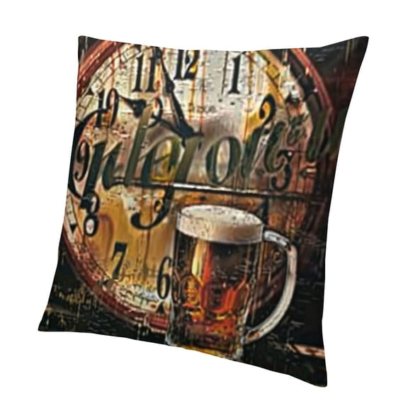 BANET Beer Theme Throw Pillow Covers Pillow Case Quote Lettering Pattern Square Pillow Covers Home Sofa Decoration( Beer) 20x20in