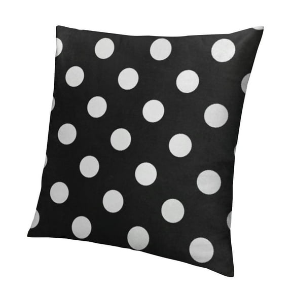 BANET Black Background Square Throw Pillow Covers, White Polka Dots Decorative Couch Pillowcase with Hidden Zipper,Print Throws Cushion Cover for Home Farmhouse 18x18in