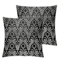 thumbnail image 1 of BANET Black Grey Decorative Pillow Covers Set of 2, Pattern Gray On Black Cushion Throw Pillow Covers Outdoor Sofa Couch Pillowcase 22x22in, 1 of 7