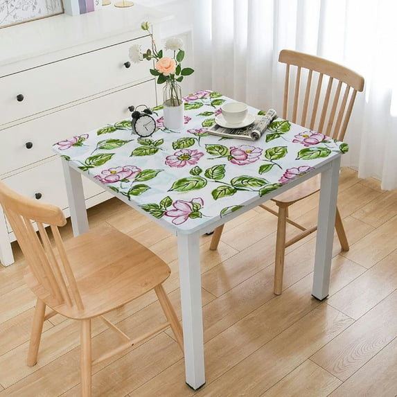 BANET Block Print Table Cloth- Rectangle Handmade Pre-Shinked, Washable for Spring, Kitchen & Dining Perfect for Patio, Indoor & Outdoor, Farmhouse, Thanksgiving, and Christmas white