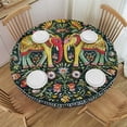 thumbnail image 1 of BANET Bloom Elephant Floral Tablecloth for Round Tables and One Gray , Floral Kitchen Dining Table Cloth, Table Cover for Indoors and Outdoors, Red ,Round 54"-58, 1 of 8