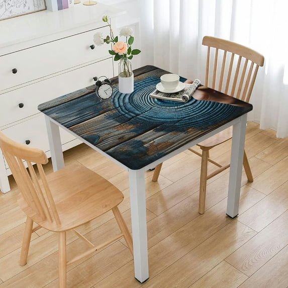 BANET Blue Tablecloth, Table Cover with Tables, Summer Wooden Table Cloth Dinning Party Tablecloths