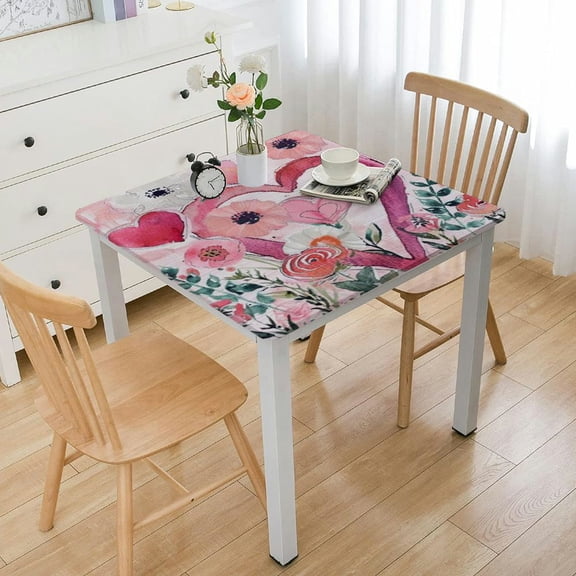 BANET Boho Rainbow Party Decorations Boho Rainbow Floral Waterproof Tablecloth Party Table Cover  Table Cloths for Parties Happy Birthday Party Table Cover white