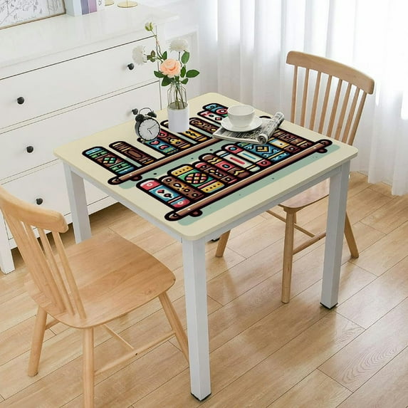 BANET Books Shelves Rectangle Tablecloth for Store Reading Club Stairway Tablecloths Polyester for Indoor Outdoor Picnic Party Dinner Table White