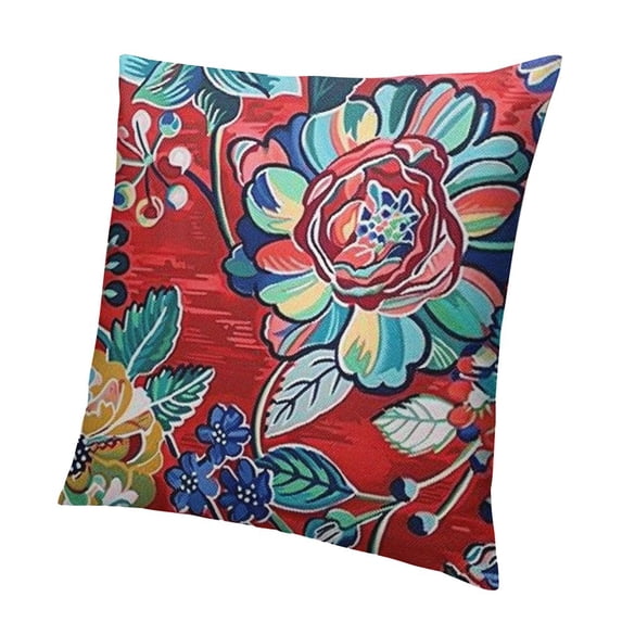 BANET Bright Floral Indoor, Outdoor Accent Throw Pillowcase 12x12in