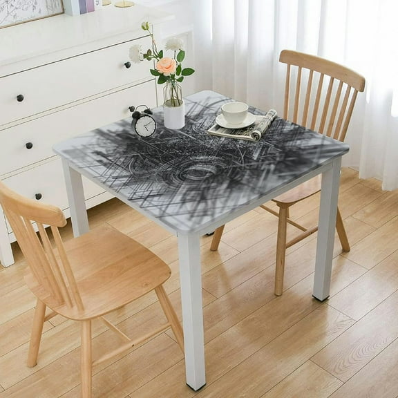 BANET Burlap World Map Tablecloths Table Cover for Kitchen Bedroom Rectangle Table Top Desk Wall Decoration White