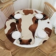 thumbnail image 1 of BANET Cartoon Brown Round Tablecloth,Farm Animal Brown Print Cow Polyester Tablecloth Kitchen Table Cover for Dining Coffee 31"-35, 1 of 8