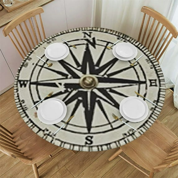 BANET  Cat Black Round Tablecloth  Day of The Dead Halloween Heart Shape Colorful Flowers Table Cloth Polyester Tablecloths for Home Decor, Parties, Picnic 38"-42