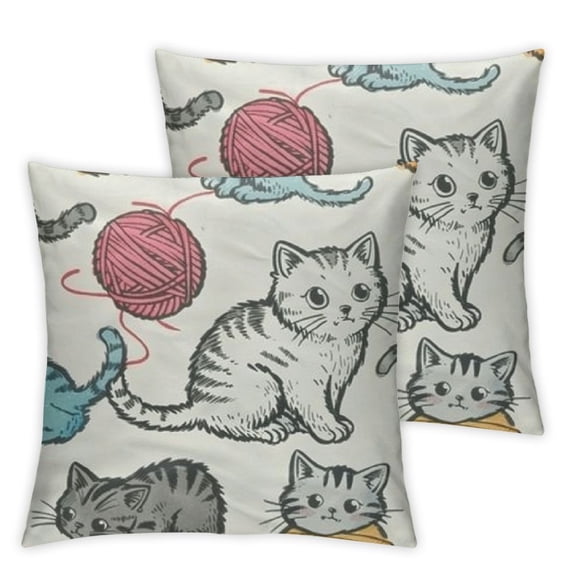 BANET Cat for Hair and Pillow Cases of 2 12x12in