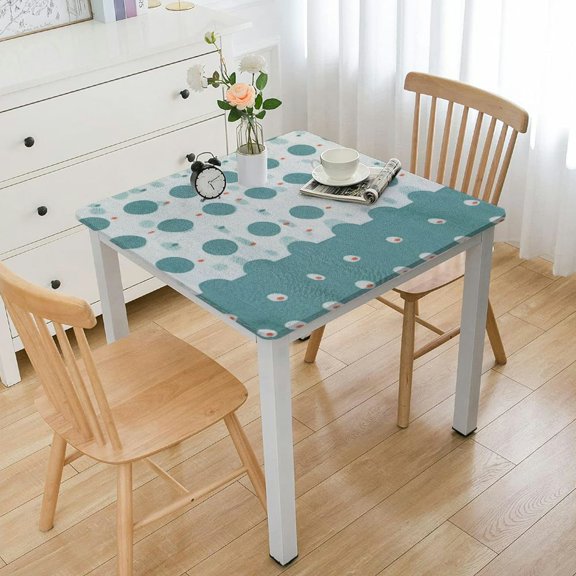 BANET Chair Cover,Rose Design Table Cloth Set Chair Cover,Cusion Tablecloth,Polyester Cotton Flower Print Table Cover White