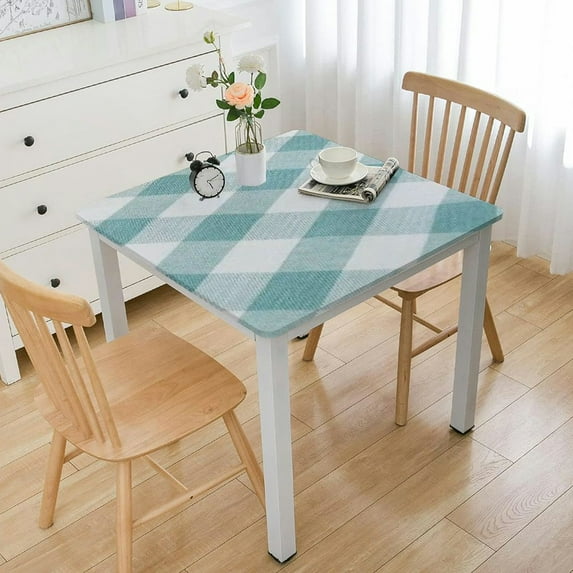 BANET Checkered Rectangle Tablecloth, Heavy Weight Cotton Table Cloth Table Cover for Spring Summer Picnic Kitchen Dinner Restaurant Outdoor Easter Party white