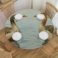 thumbnail image 1 of BANET Chinoiserie Round Tablecloth Duck Cloth Round Cover Waterproof Washable Table Decor for Home Kitchen Dining Party Patio 54"-58, 1 of 8