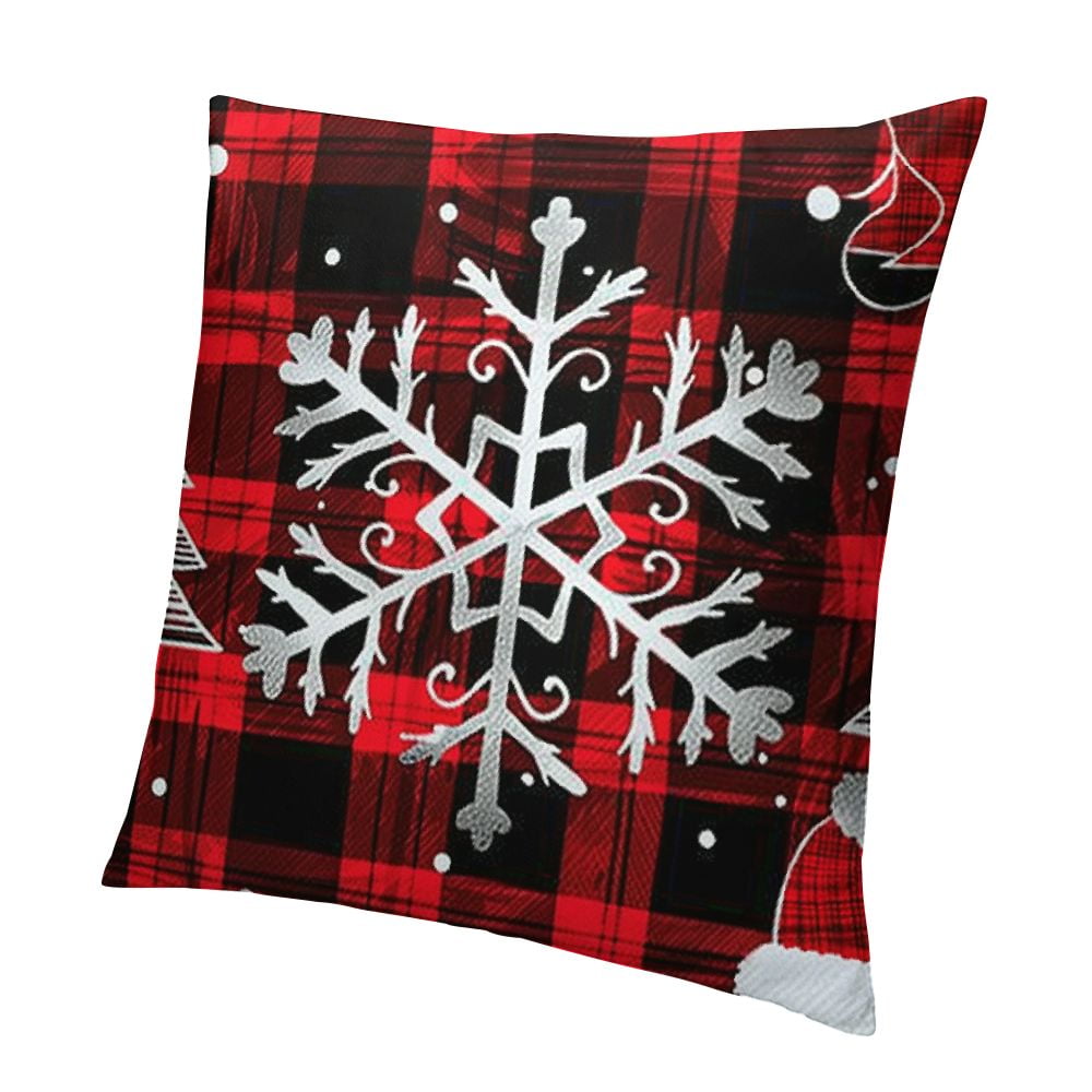 BANET Christmas Pillow Covers Merry Christmas Short Plush Printed Throw ...