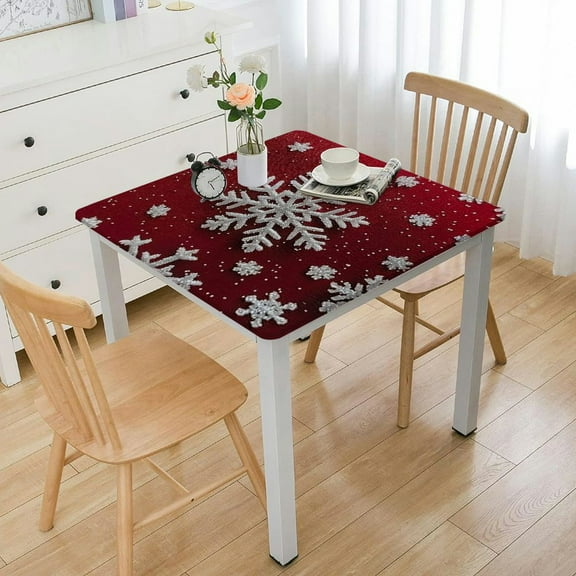 BANET Christmas Rectangle Printed Table Cover ations Table Cloth Table Cloths for Dinner Decor white
