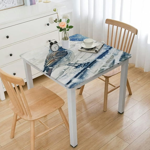 BANET Christmas Tablecloth Waterproof for Rectangle/Square Tablecloth Table Cloth Cover for Fall Christmas , White