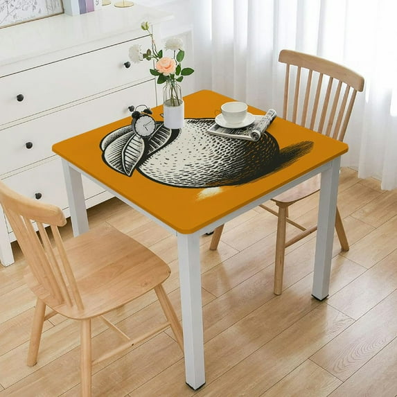 BANET Citronnier Wipeable Tablecloth Spill Resistant Teflon Coated, Floral Cotton French Provencal Tablecloth for Square Tables, Table Cover for Indoor and Outdoors, Verdant Citrus White