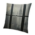 thumbnail image 1 of BANET City Throw Pillow Cushion Cover, Rooftop View Through Window Skyline Landmark Rooftop Travel, Decorative Square Accent Pillow Case White, 1 of 5