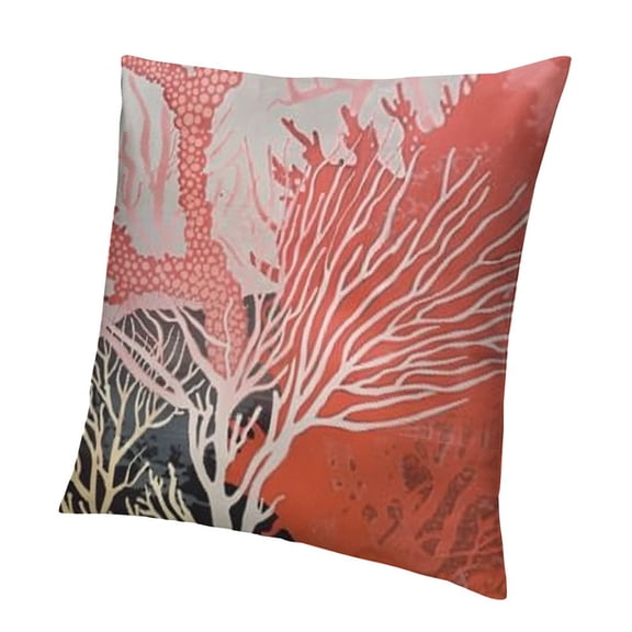 BANET  Coastal Coral Pillow Covers Accent Decorative Beach Ocean Themed Pillow Cases  Cushion Cover for Sofa Bed Living Room Armchair Home 18x18in