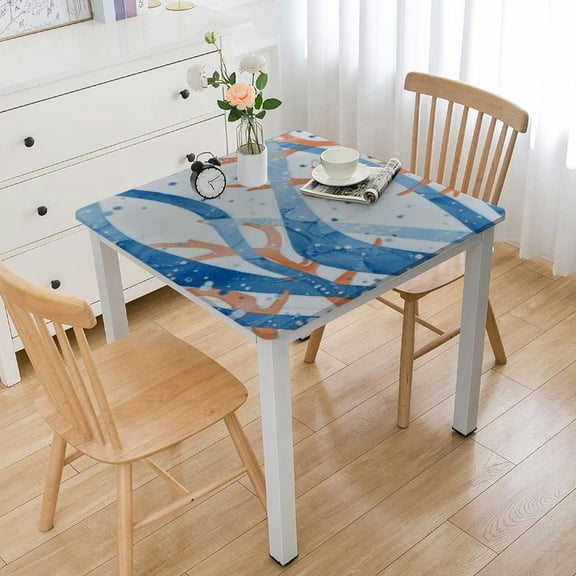 BANET Coastal Ocean Starfish Nautical Beach Waterproof Picnic Party Square Table Cloth Cover Decorations Fabric Square Tablecloth for Home Dining Room Kitchen Decor white