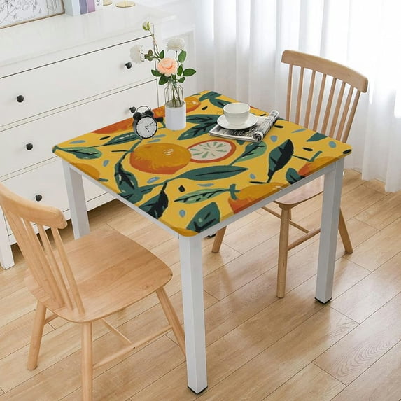 BANET Colorful Summer Seamless Pattern Square Fitted Tablecloth, , Elastic Table Cover, Table Cloth for Home Outdoors Decorate for white