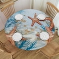 thumbnail image 1 of BANET  Coral Starfishes Round Tablecloth, Nautical Ocean Coastal Animal Undersea Beach Marine Colorful Washable Table Cover for Home Kitchen Dining Party Indoor and Outdoor Decor 42"-46, 1 of 8