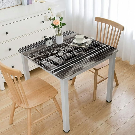 BANET Cotton Linen Table square Dresser Scarves Birch Trees Forest Non-Slip Kitchen Tablecloth Nature Theme Dinner Parties Wedding White
