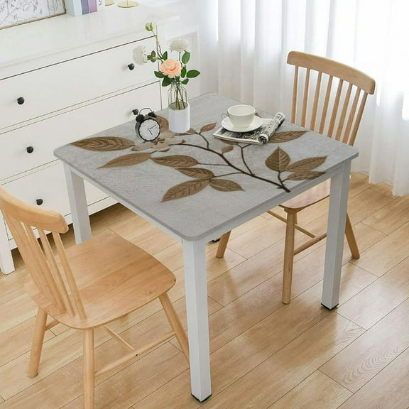 BANET Cotton Linen Tablecloths for Rectangle Tables Table Cloth Covers Coffee Leaves Wrinkle Free Rectangle Tablecloth for Kitchen Dining Table white